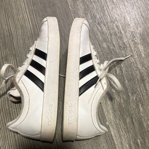 Adidas Kids White and Black Sneakers